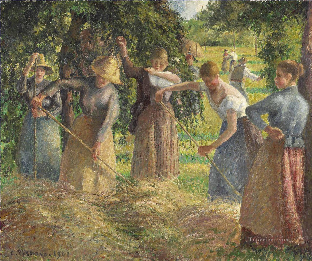 1901 年時代の干し草作り カミーユ ピサロ油絵